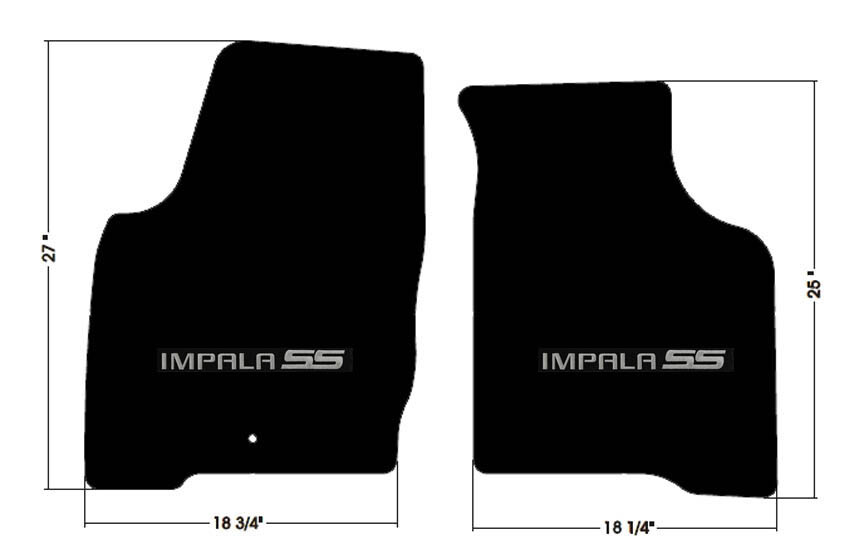 NEW! BLACK Floor Mats 2006-2016 Chevy Impala Embroidered SS Logo in Silver Front