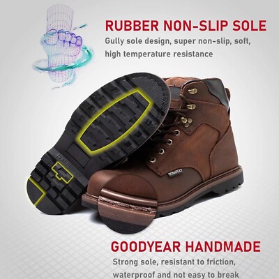 CAMINANDO×JS PLAN TOE GOODYEAR Goodyear Men's Penn Steel Toe Work Boots, Wide Available