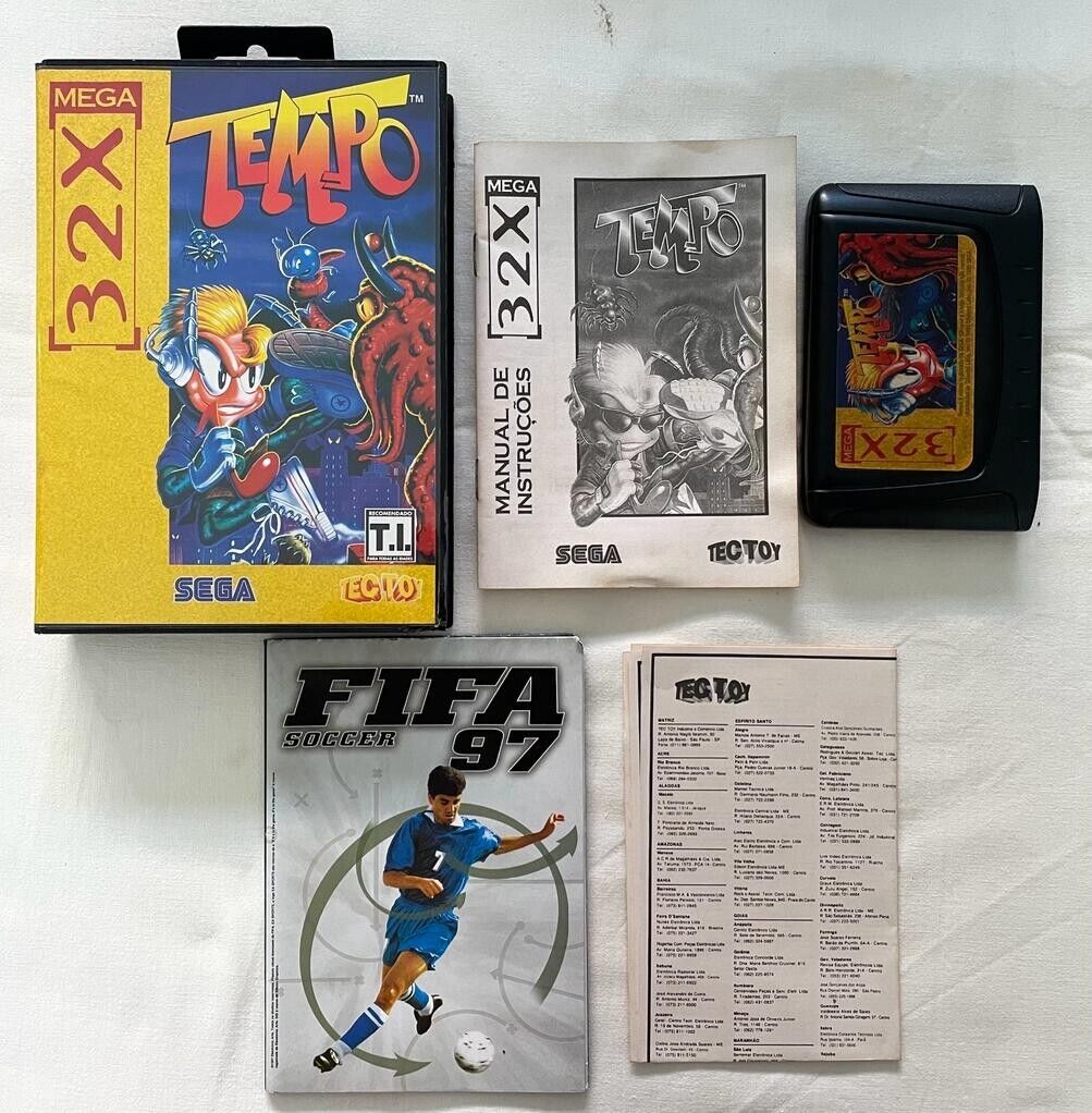 Sega 32X : Tempo Mega 32X Tectoy complete box manual poster Sega 32X : Tempo Mega 32X Tectoy complete box manual poster