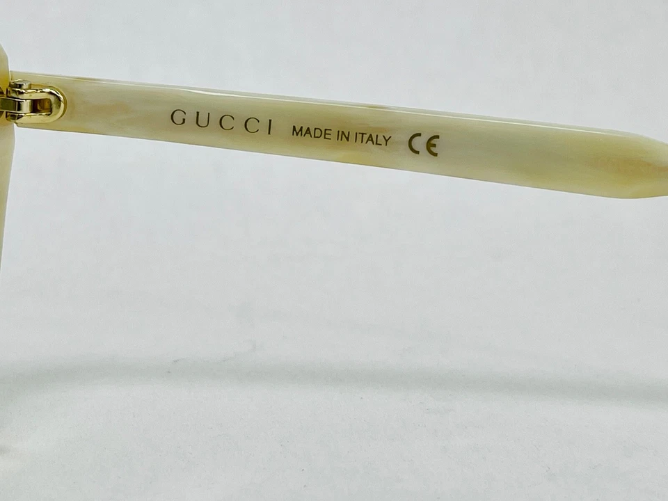 GUCCI AUTHENTIC 0128 Horn Black Blue Clip Retro Aviator Sunglasses GG0128S 008 - Image 4 of 4