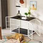 M-XL Furniture Type Dog Crate Kennel End Table w/ 3 Opening Doors Removable Tray