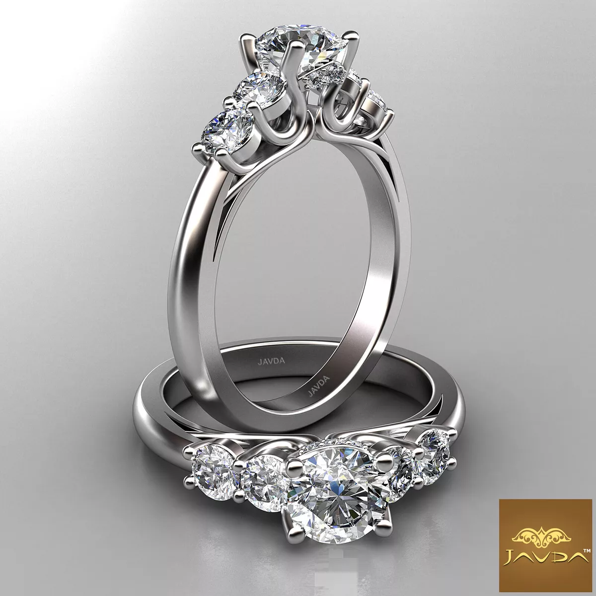 5 Stone Trellis Style Prong Set Round Diamond Engagement Ring GIA E VS1  1.22 Ctw | eBay