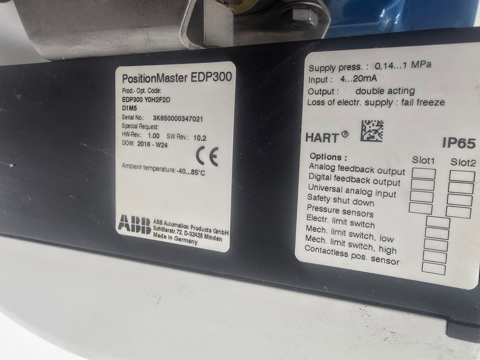 NEW OLD STOCK! DEZURIK 1.5" 317 BODY VALVE 9664594R001 W/ ABB POSITIONER EDP300