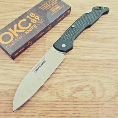 Ontario Camp Plus Santoku Kitchen Knife 4.25" Stainless Steel Blade GFN Handle