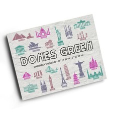 A3 PRINT - Dones Green, Cheshire, England - World Landmarks