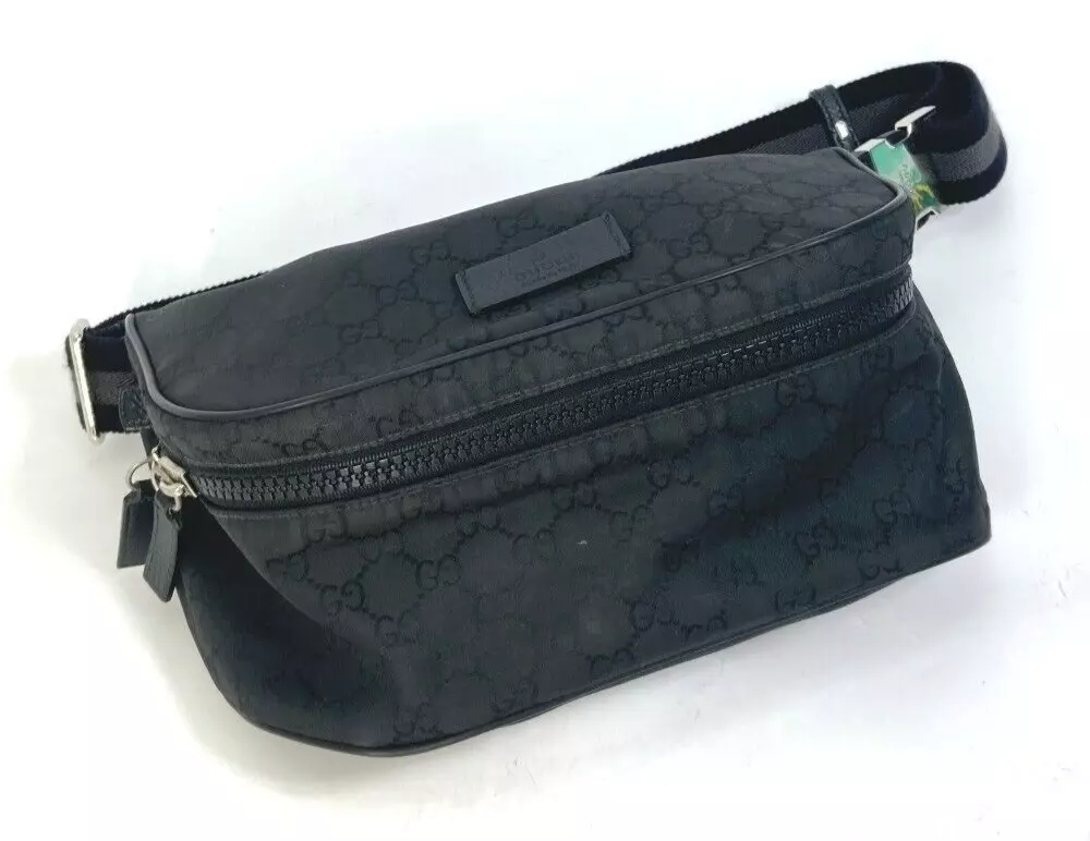 Gucci 509643 GG Sac Ceinture Body Bag Taille Pochette Bandoulière Nylon Homme Noir