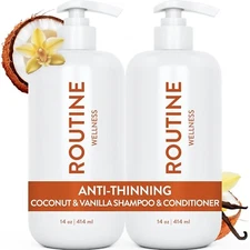 Routine Wellness Anti-Thinning Shampoo and Conditioner Set for Thinning Hair ...