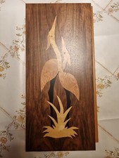 Holzbild Intarsien Holzarbeit 31 x 14 cm