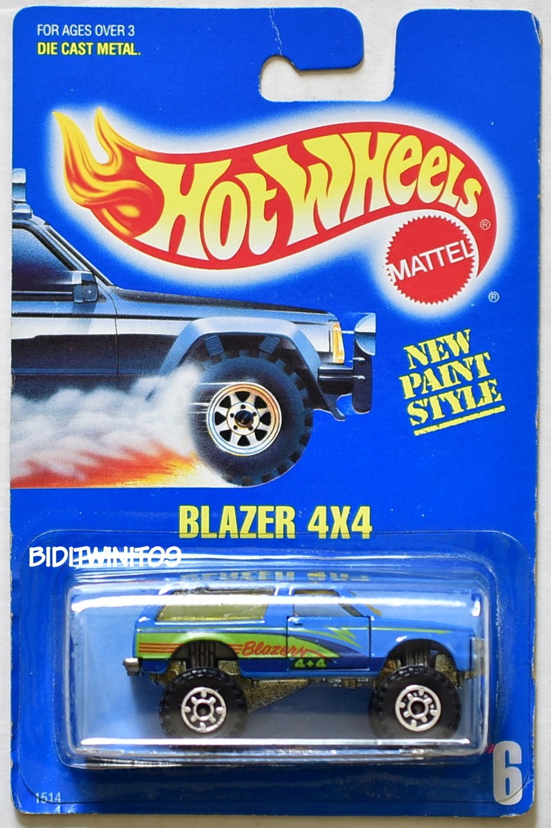 HOT WHEELS 1989 BLUE CARD BLAZER 4X4 #6 W/ GEAR WHEELS VARIATION