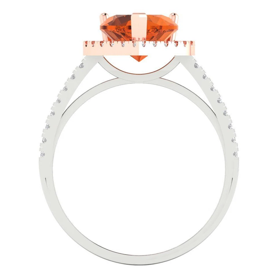 2.285 cttw Heart-Cut Simulated Ruby Halo Engagement Ring (14K White/Rose Gold) - Image 4 of 4