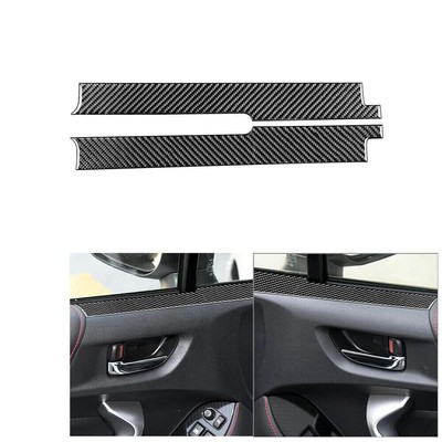 2Pcs For Toyota 86 Subaru BRZ Carbon Fiber Interior Door Panel Cover Trim