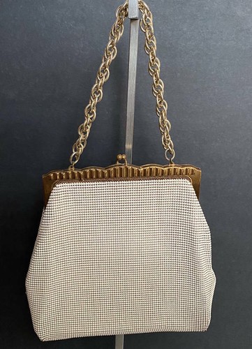 Vintage 1940's Whiting & Davis White Mesh Purse
