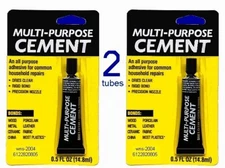 Multi-Purpose Cement All Purpose Adhesive Glue (2) 2 tube 0.5  FLOZ Shipped/USA