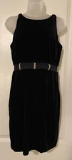 Night Way Little Black Dress Vintage Crystal accent made in USA size 10 (medium)