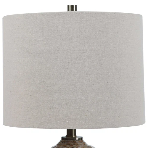 TWO LAGOS 22" RUSTIC TEXTURED CERAMIC TABLE LAMP UTTERMOST 28343 - Picture 3 of 5