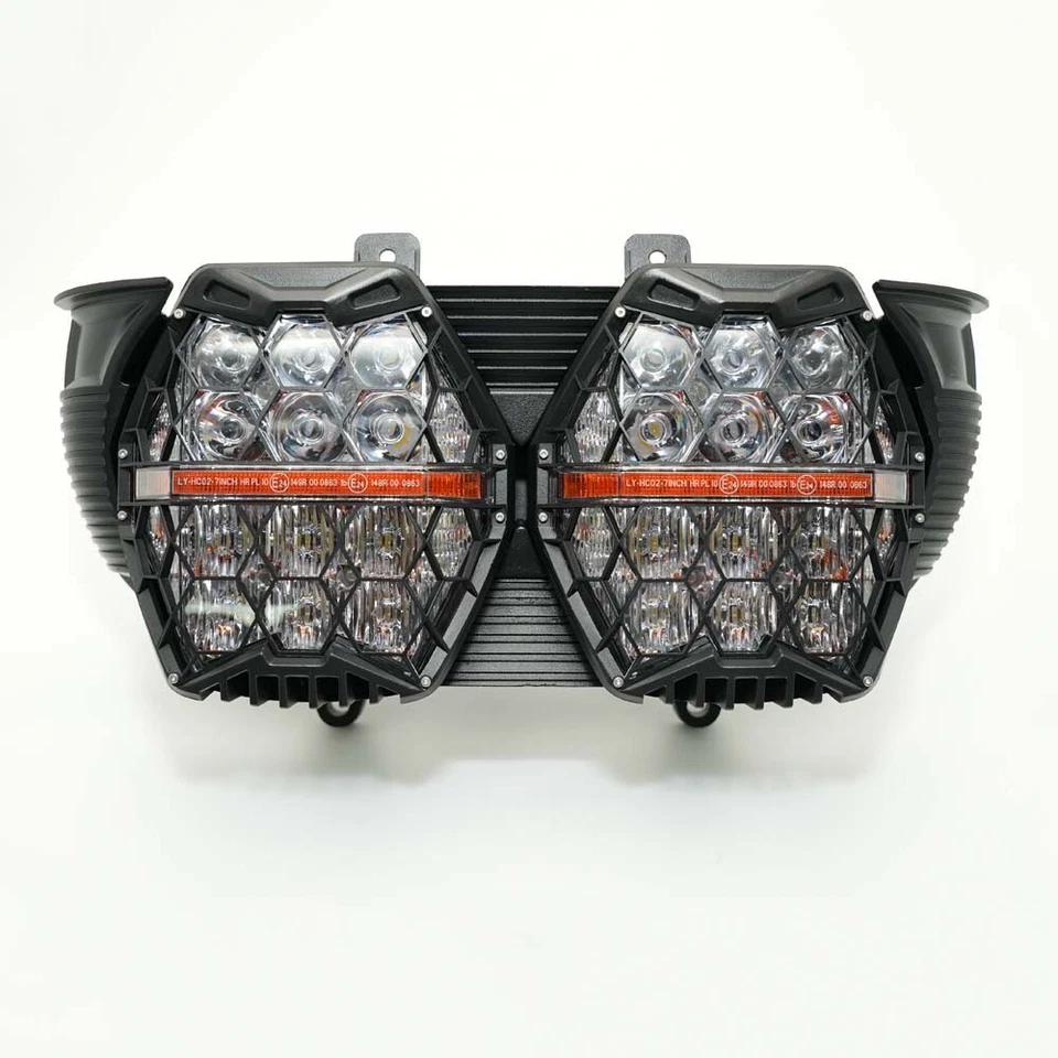 Dual LED Headlight Projector Hi/Lo For 2015-2023 Harley Road Glide Clear/Amber - Image 2 of 4