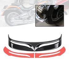Vivid Black Rear Fender Edge Trim Tip Trailing For Harley FatBoy FLSTF Lo FLSTFB