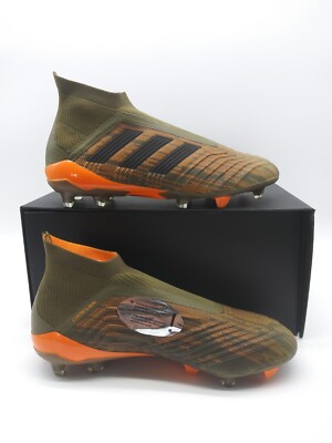 Adidas Mens Predator 18+ FG CM7395 Green Orange Soccer Cleats