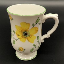 Vintage Royal Victoria England Fine Bone China Yellow Dogwood Coffee Cup Footed