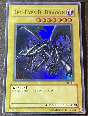 yugioh card prices red eyes black dragon MP Yugioh Red-Eyes Black Dragon SDJ-001 Unlimited Edition Holo Rare  Yu-Gi-Oh!