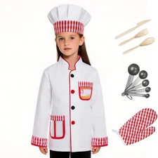 Kids Chef Costume for Boys Girls Pretend Chef Outfit for Career Day Halloween