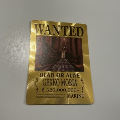 One Piece Wanted Poster Gold Fan Art Card Collectible - Gekko Moria