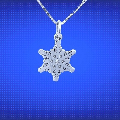 Sterling Silver Small Snowflake Charm (13mm x 15mm)
