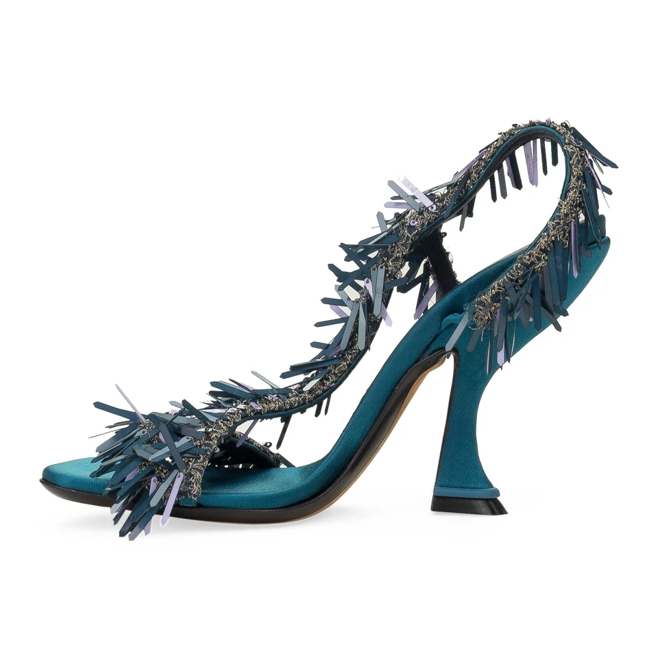 全新带盒 LANVIN 蓝色/小提琴 RITA SANDAL 105 HEELS 尺码 36 $1365 — 第 2/4 张图片