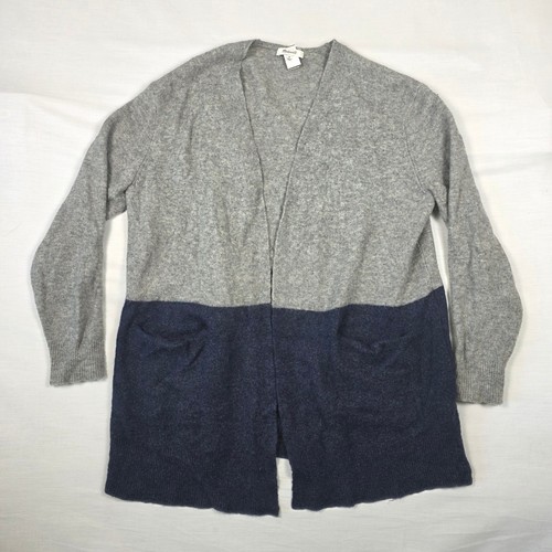 Madewell Alpaca/Wool Blend Colorblock Long Cardigan Sweater Grey Navy Womens M - Bild 4 von 18