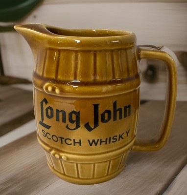 Vintage 70er Kanne Long John Scotch Whisky Wasserkanne Honigglasur Porzellan