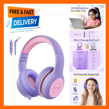 Kids Headphones Wired with Microphone and Volume Limit, Comfort Fit, Sharing