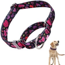 Martingale Dog Collar for Small Medium Large Dogs, Adjustable Training No Pul...