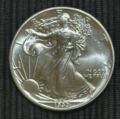 1990 WALKING LIBERTY AMERICAN EAGLE .999 FINE SILVER DOLLAR COIN 1oz. $1 USA