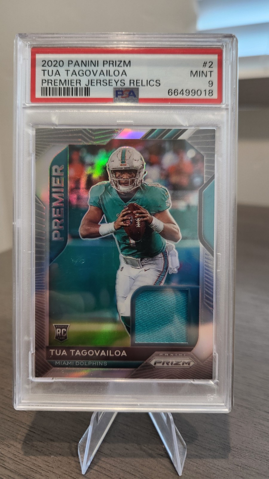 2020 Panini Prizm Tua Tagovailoa Premier Jerseys Relics  PSA 9