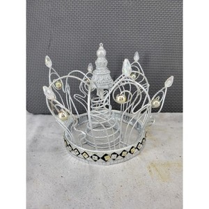 Silver Glitter And Rhinestones Crown Tree Topper Table Scape Decor! Elegant