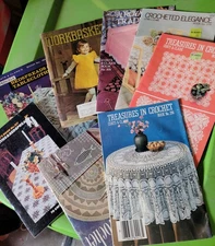 Variety Of Vintage Crochet  Instructional Magazines .  Several Different Styles.