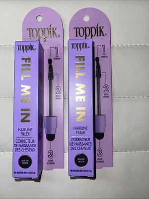 2x Toppik Fill Me In Hair Line Filler Black Noir 0.176 oz. TWO NEW