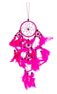 40cm x 9cm Dreamcatcher Knall Pink Traumfänger 5 Ringe Dream Catcher Kinder