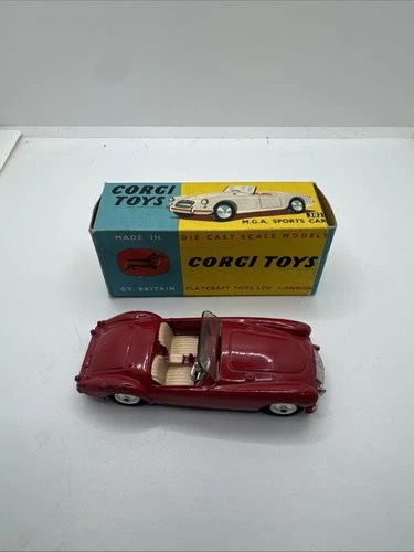 Vintage Corgi Toys 302 MGA / M.G.A. Red Sports Car Diecast Toy Car & Box #302