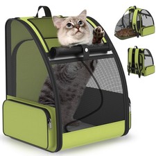Cat Backpack Carrier for Travel Hiking: Expandable Foldable Breathable Mesh S...