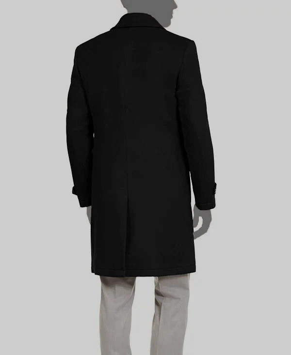 The Men's Store at Bloomingdale's Men's Black Double Breasted Wool Overcoat 40R image 2