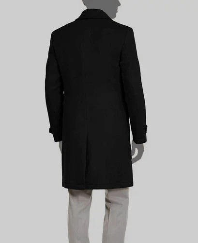 The Men's Store at Bloomingdale's Men's Black Double Breasted Wool Overcoat 40R image 2