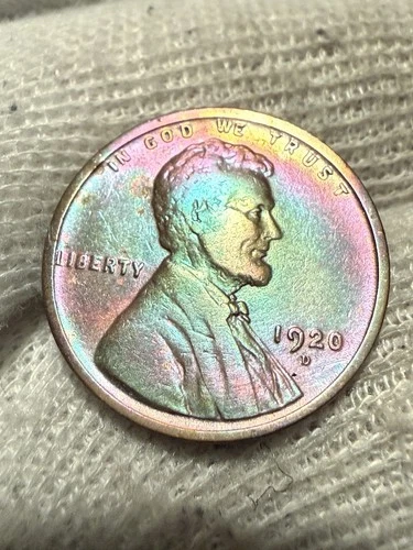 1920-D Lincoln Wheat Penny Cent - Gem AU+ Red Toned Nice Color WOW