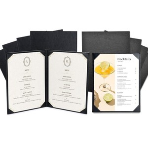 WeChef 8.5x11" Menu Covers Holders 5 Pcs 1 View & 5 Pcs 2 View kit PU Leather