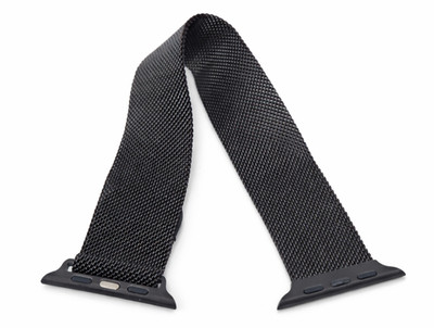 WITHit Black Stainless Steel Milanese Apple Watch Band 42mm 44mm Magnetic Mesh