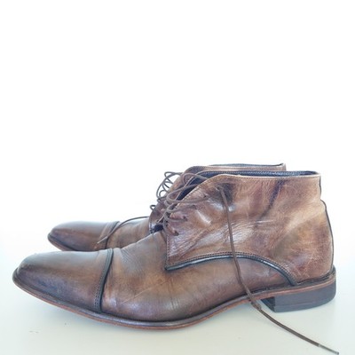 Manfield Vero Cuoio Italian Leather Dress Shoes Brown Size 44 Goodyear