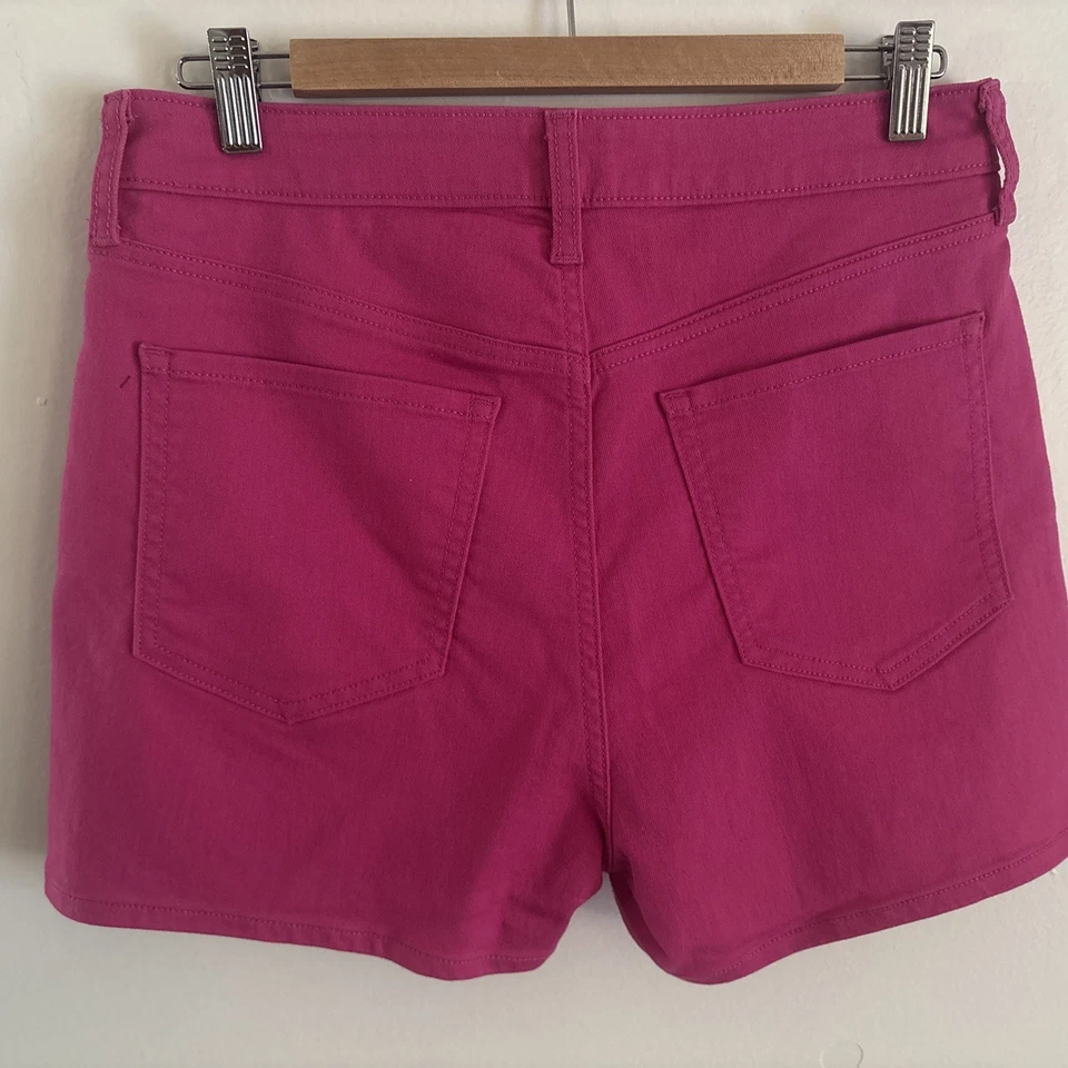 Pantalones Cortos de Jean Rosa Marino Antiguo Tiro Alto WOW 3” Entrepierna Talla 10 Algodón Poli Spandex W 31 Foto 3 de 4