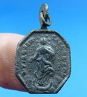 1600s ANTIQUE  HOLY GRAIL & IMMACULATE CONCEPTION MEDAL PENDANT PIRATE TIME