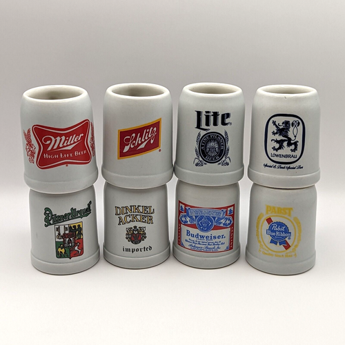 Beer Shot Mugs Set of 8 Man Cave Bar Decor | eBay