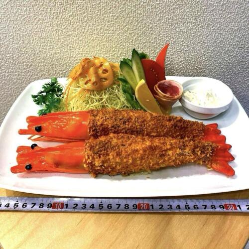 Food Sample Extra Large Fried Shrimp Salad Western Actual Size - Afbeelding 1 van 6